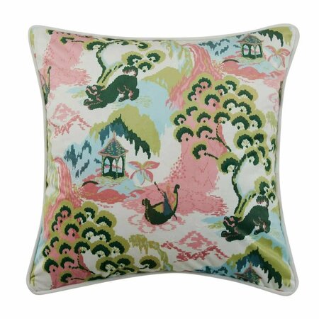 PUESTA EN ESCENA 18 x 18 in. Old Peking Rose Printed Pillow PU3679743